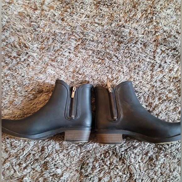 Lucky Brand Baselh2o Black Rubber Ankle Rain Boots 8 - Picture 6 of 10